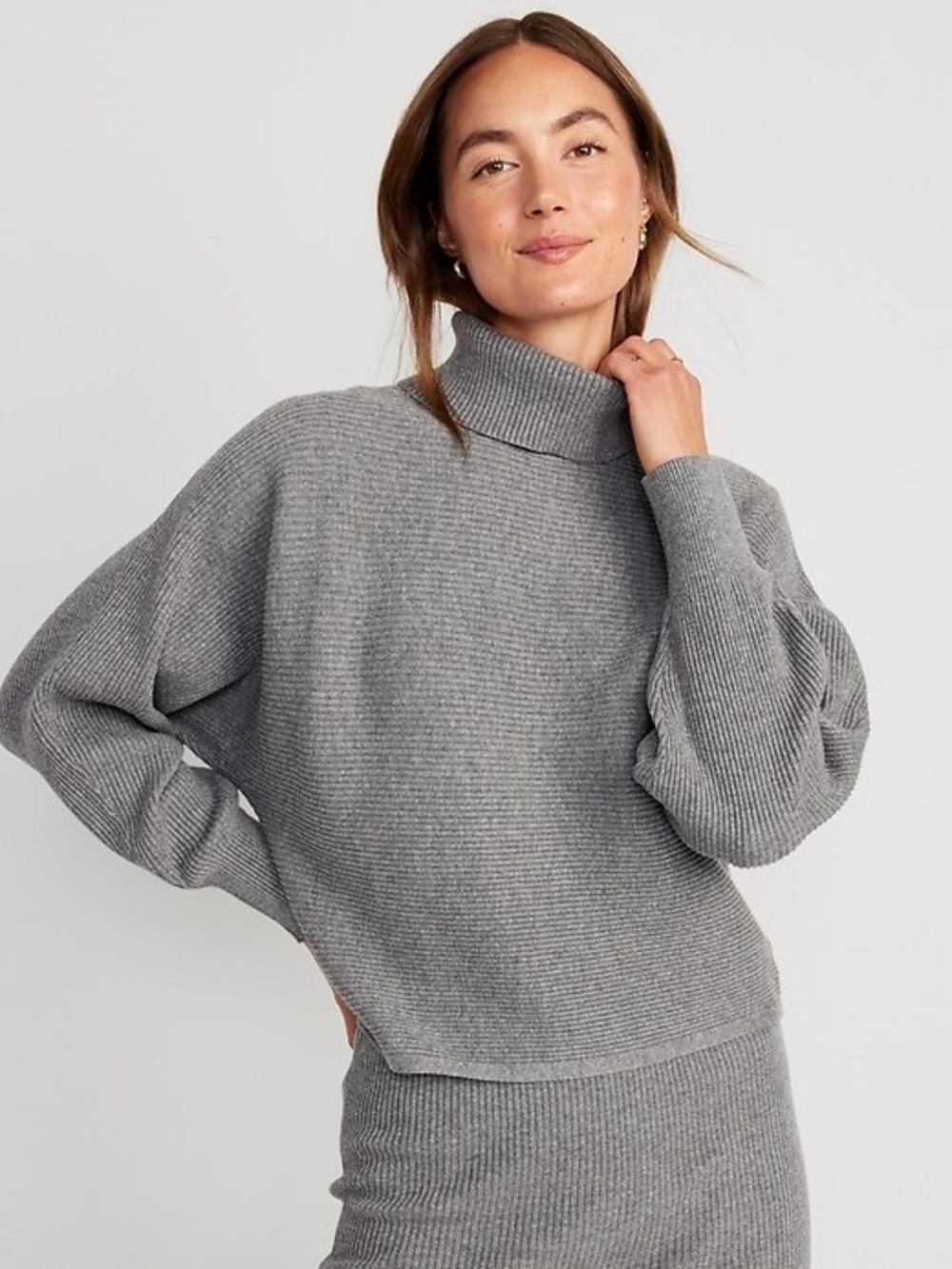 Old Navy Cropped Rib Knit Turtleneck Sweater